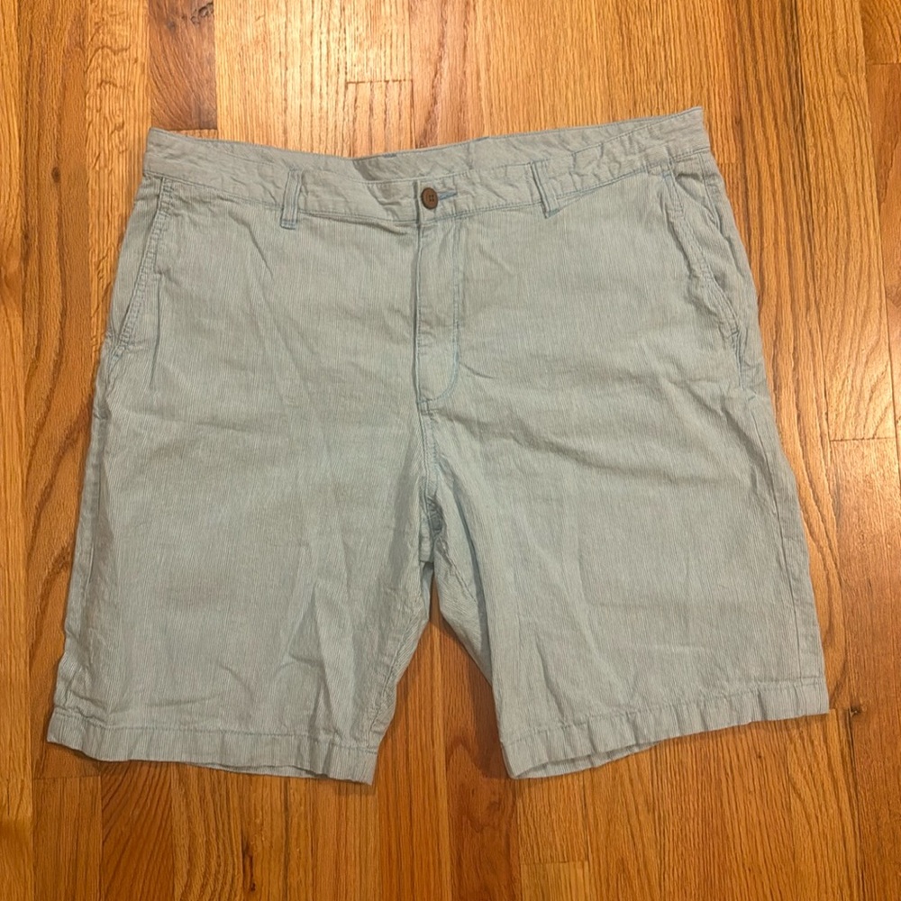 Tommy Bahama Linen Blue White Striped Shorts